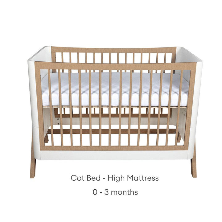 Gaia Baby Hera 'Studio Edit" Two Piece Set (Cot & Dresser) - White / Oak-Nursery Sets-White / Oak-Without Mattress | Natural Baby Shower