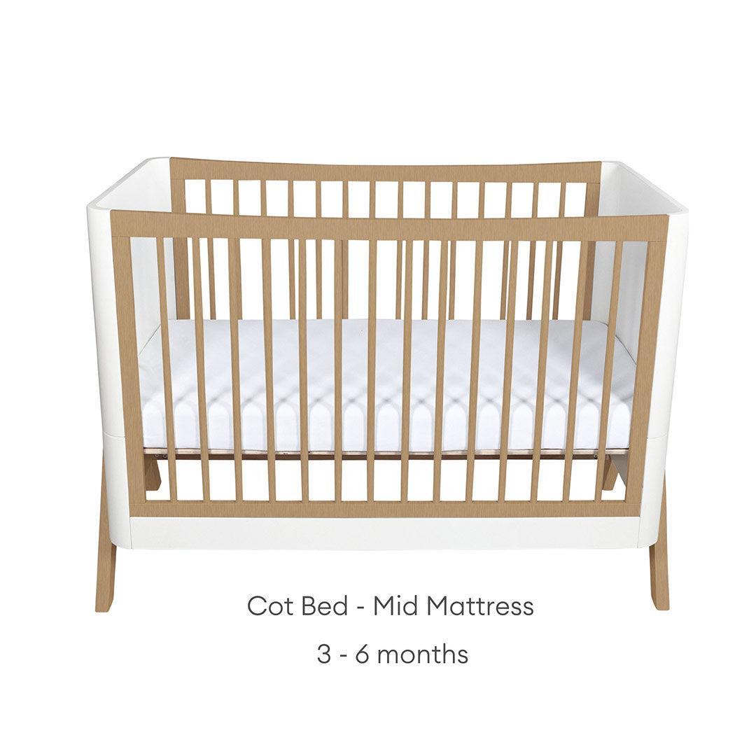 Gaia Baby Hera 'Studio Edit" Two Piece Set (Cot & Dresser) - White / Oak-Nursery Sets-White / Oak-Without Mattress | Natural Baby Shower