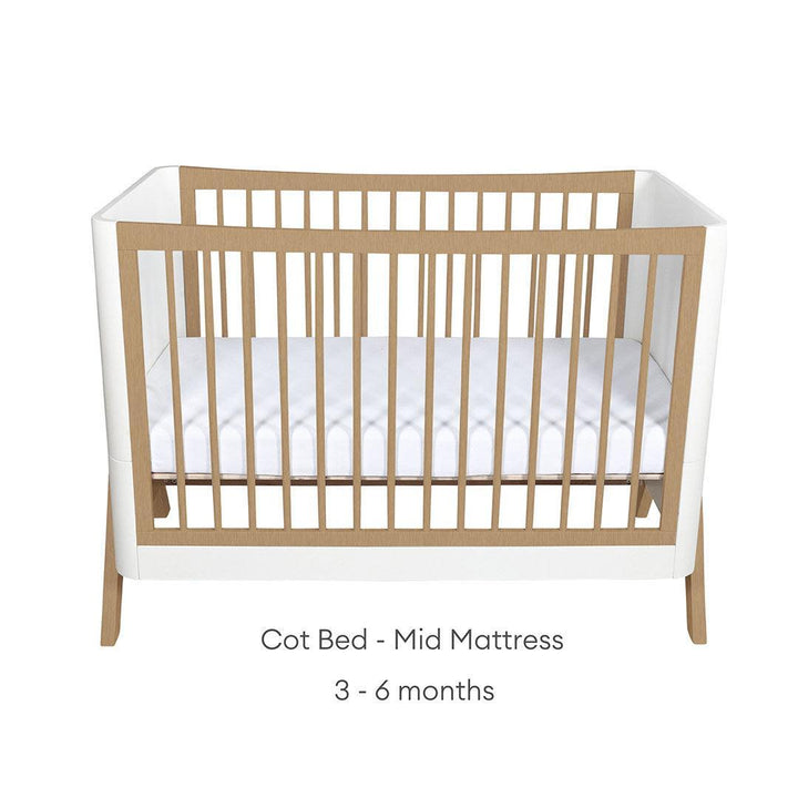 Gaia Baby Hera 'Studio Edit" Two Piece Set (Cot & Dresser) - White / Oak-Nursery Sets-White / Oak-Without Mattress | Natural Baby Shower