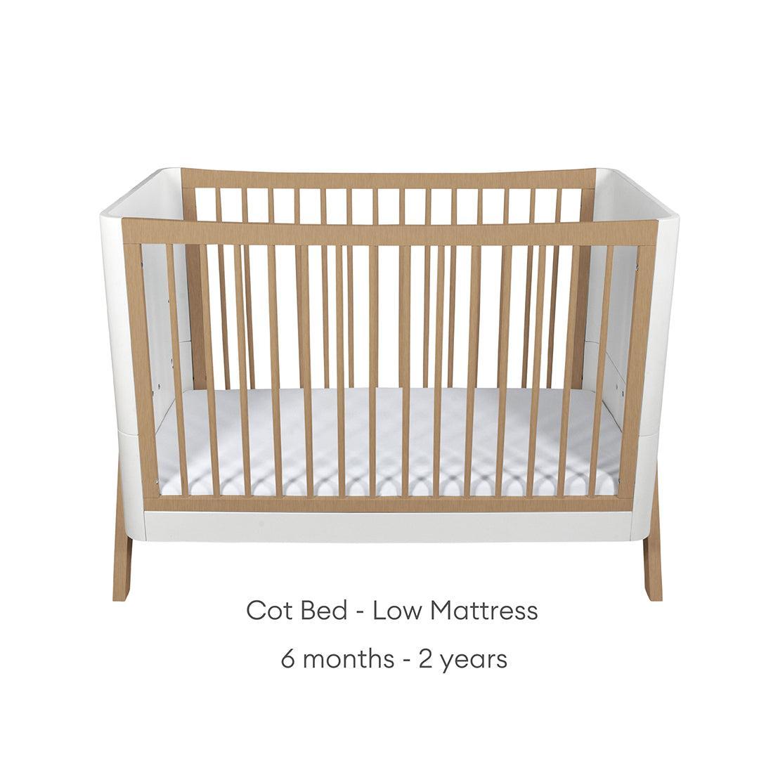 Gaia Baby Hera 'Studio Edit" Two Piece Set (Cot & Dresser) - White / Oak-Nursery Sets-White / Oak-Without Mattress | Natural Baby Shower