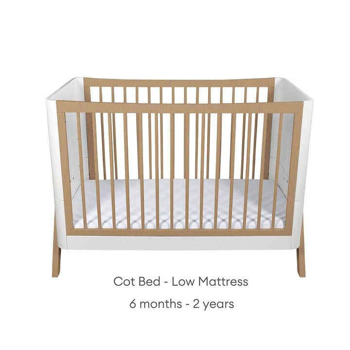 Gaia Baby Hera 'Studio Edit" Two Piece Set (Cot & Dresser) - White / Oak-Nursery Sets-White / Oak-Without Mattress | Natural Baby Shower
