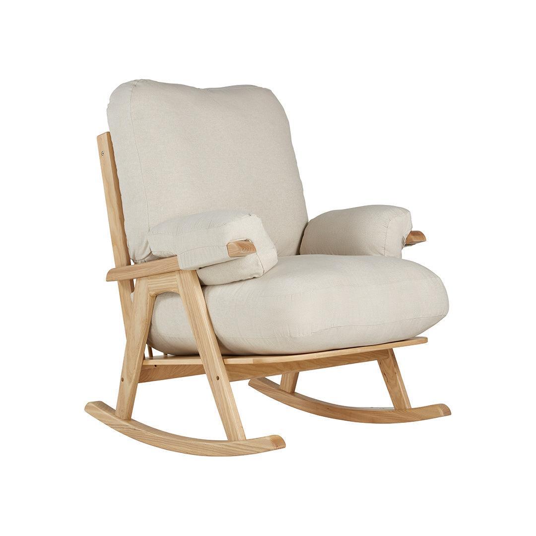 Gaia Hera Rocking Chair - Natural Oak + Barley-Feeding Chairs-Without Footstool- | Natural Baby Shower