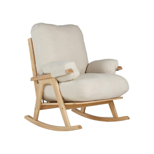 Gaia Hera Rocking Chair - Natural Oak + Barley-Feeding Chairs-Without Footstool- | Natural Baby Shower