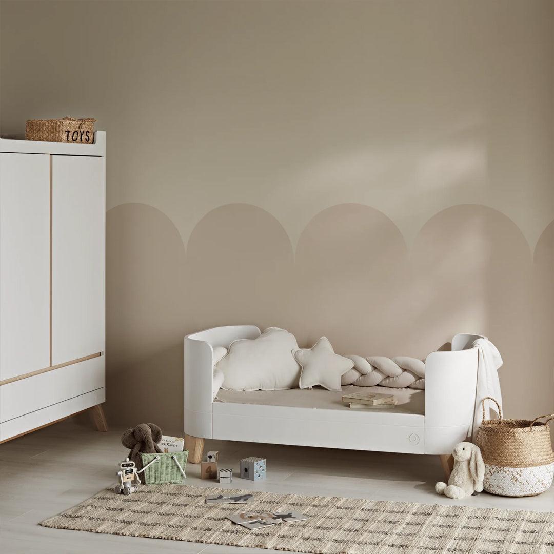 Gaia Baby Serena Cot Bed & Dresser Set - White / Walnut-Nursery Sets-White / Walnut-Without Mattress | Natural Baby Shower