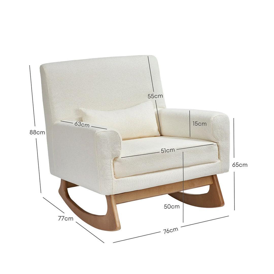 Gaia Baby Serena Rocking & Feeding Chair - Chalk Bouclé-Feeding Chairs-Chalk- | Natural Baby Shower