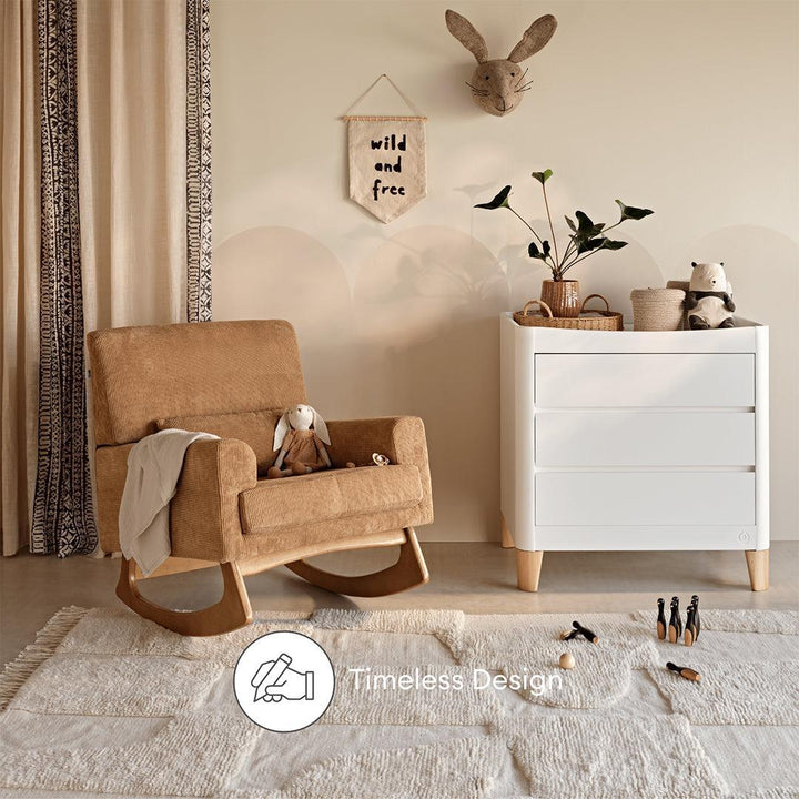 Gaia Baby Serena Rocking & Feeding Chair - Caramel Corduroy-Feeding Chairs-Caramel Corduroy- | Natural Baby Shower