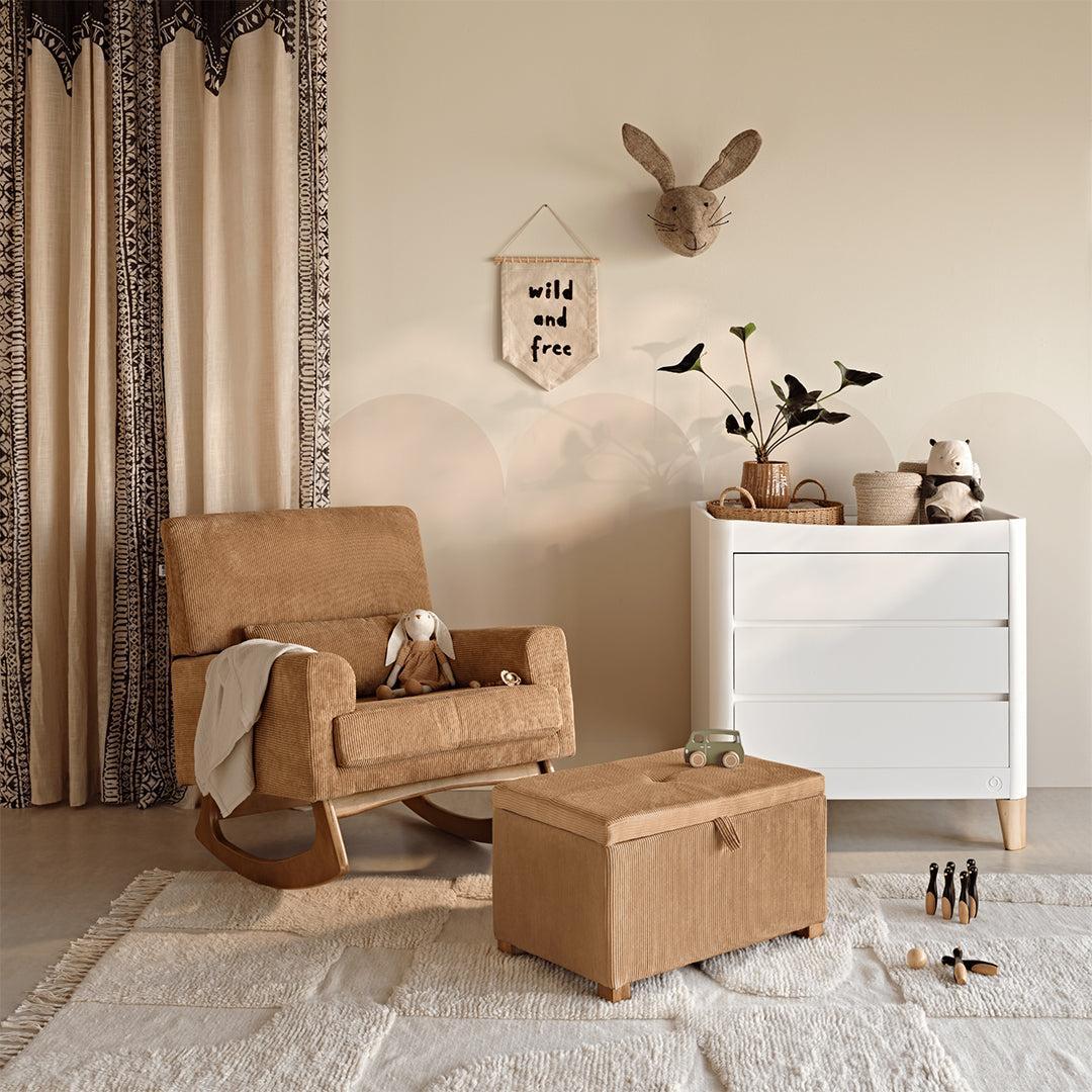 Gaia Baby Serena Rocking & Feeding Chair - Caramel Corduroy-Feeding Chairs-Caramel Corduroy- | Natural Baby Shower