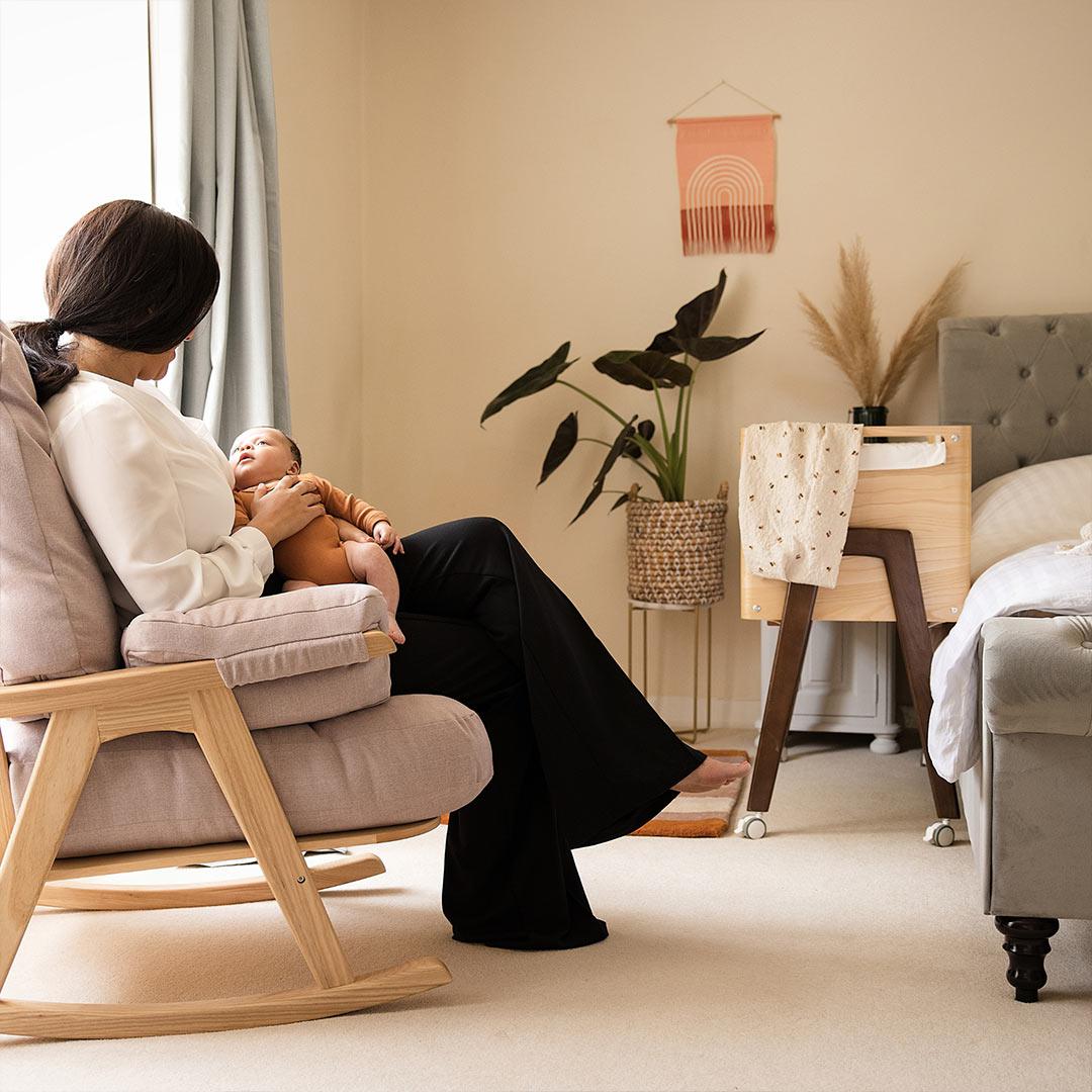 Gaia Hera Bedside Crib² - Natural/Walnut-Bedside Cribs- | Natural Baby Shower