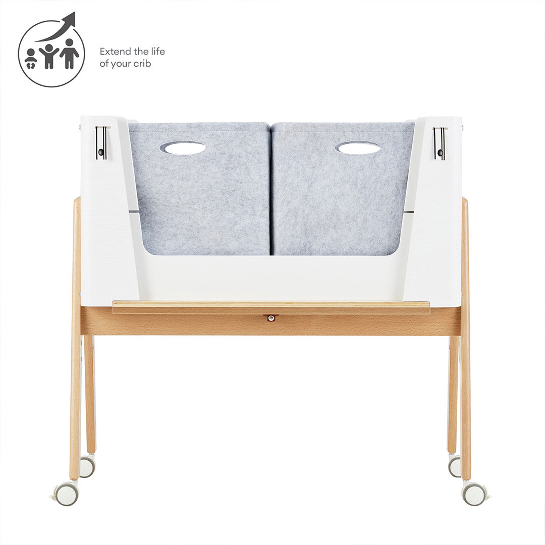 Gaia Hera Bedside Crib² - Scandi White/Natural-Bedside Cribs- | Natural Baby Shower