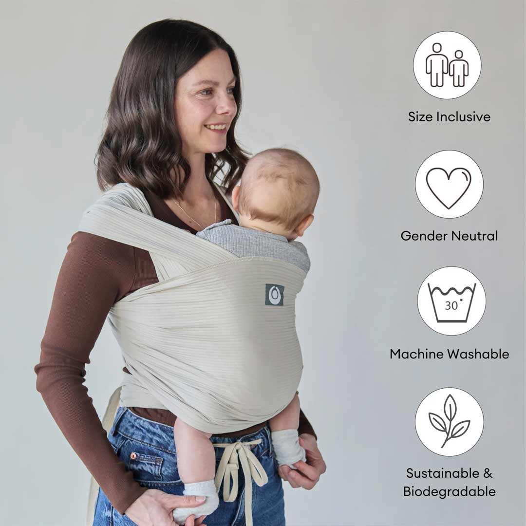 Gaia Stretchy Baby Wrap Carrier - Organic Cotton - Ecru-Baby Carriers- | Natural Baby Shower