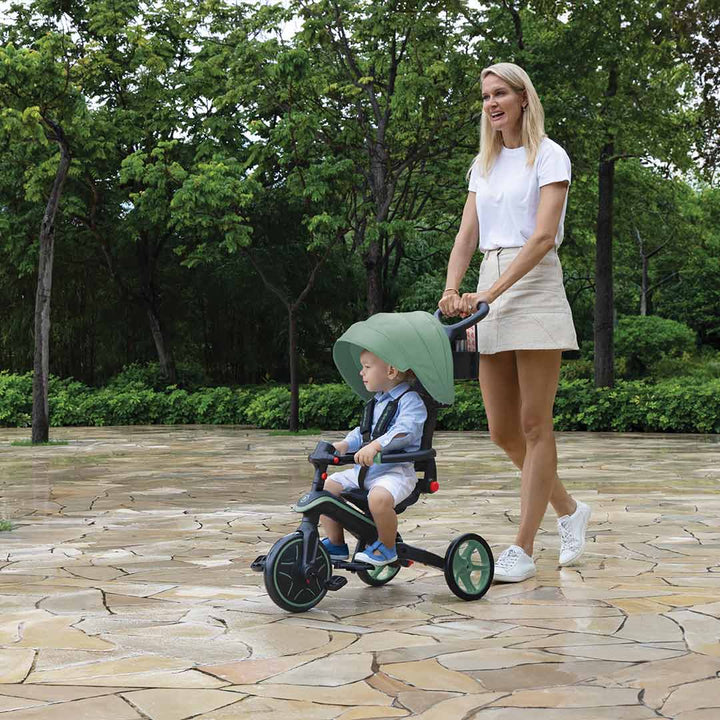 Globber Explorer Trike Foldable 4 in 1 - Olive-Bikes- | Natural Baby Shower