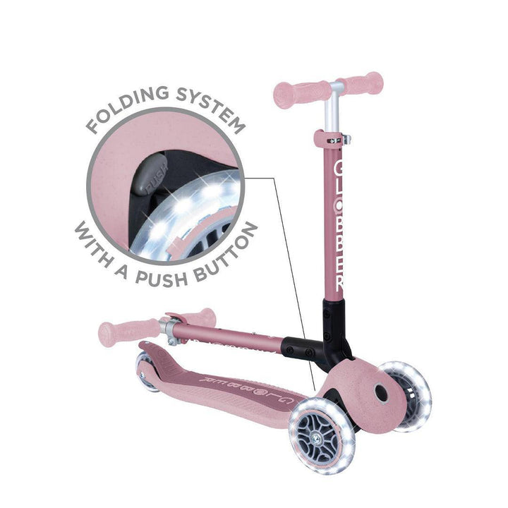 Globber Junior Foldable Lights Eco - Berry-Scooters-Berry- | Natural Baby Shower