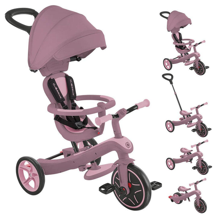 Globber Explorer Eco Trike 4 in 1 Scooter - Berry-Scooters-Berry- | Natural Baby Shower