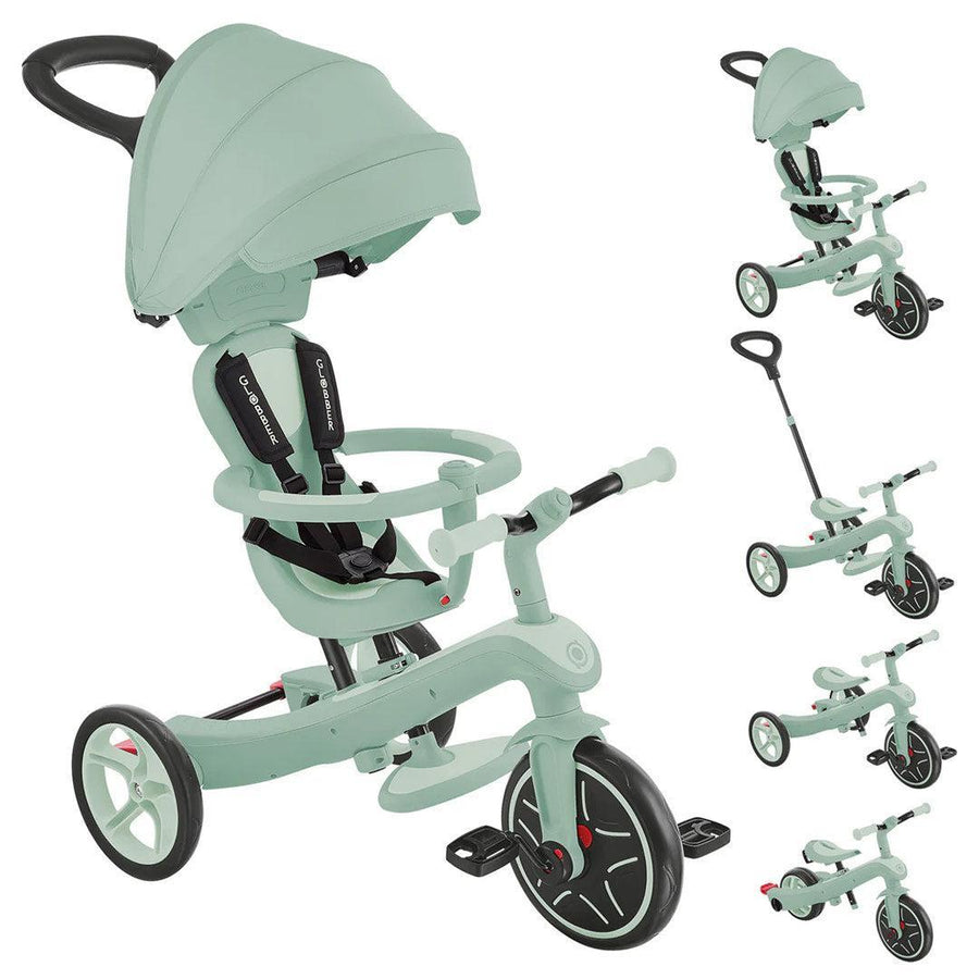 Globber Explorer Eco Trike 4 in 1 Scooter - Pistachio-Scooters-Pistachio- | Natural Baby Shower