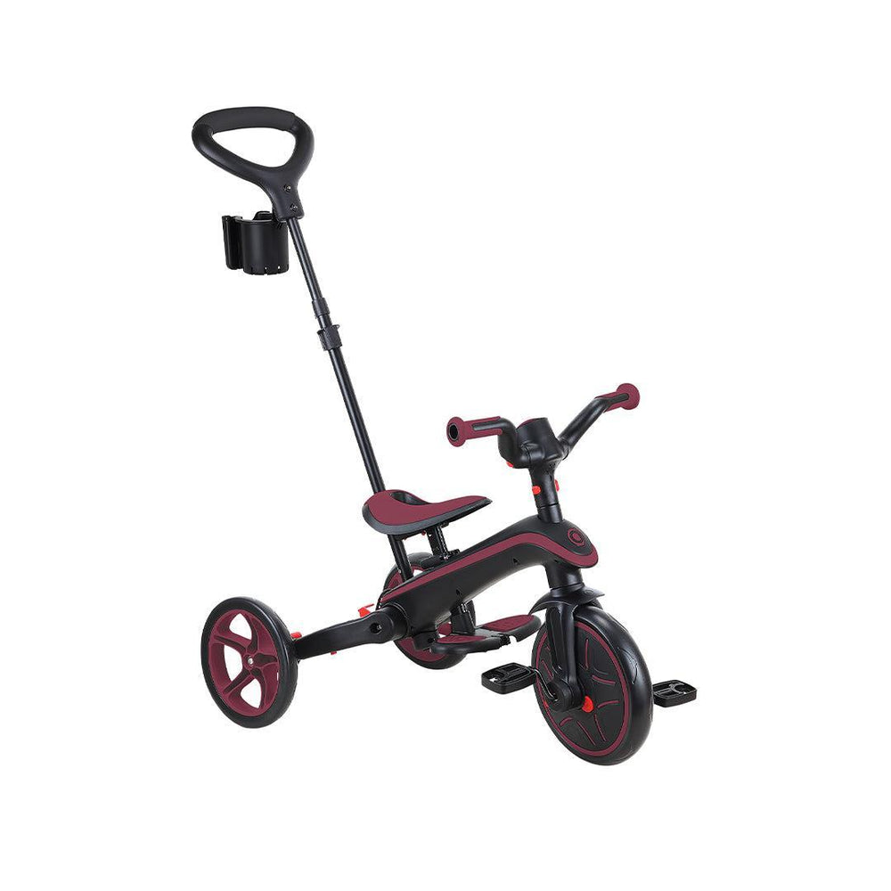 Globber Explorer Trike Foldable 4 in 1 - Burgundy-Bikes-Burgundy- | Natural Baby Shower