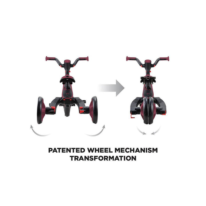 Globber Explorer Trike Foldable 4 in 1 - Burgundy-Bikes-Burgundy- | Natural Baby Shower