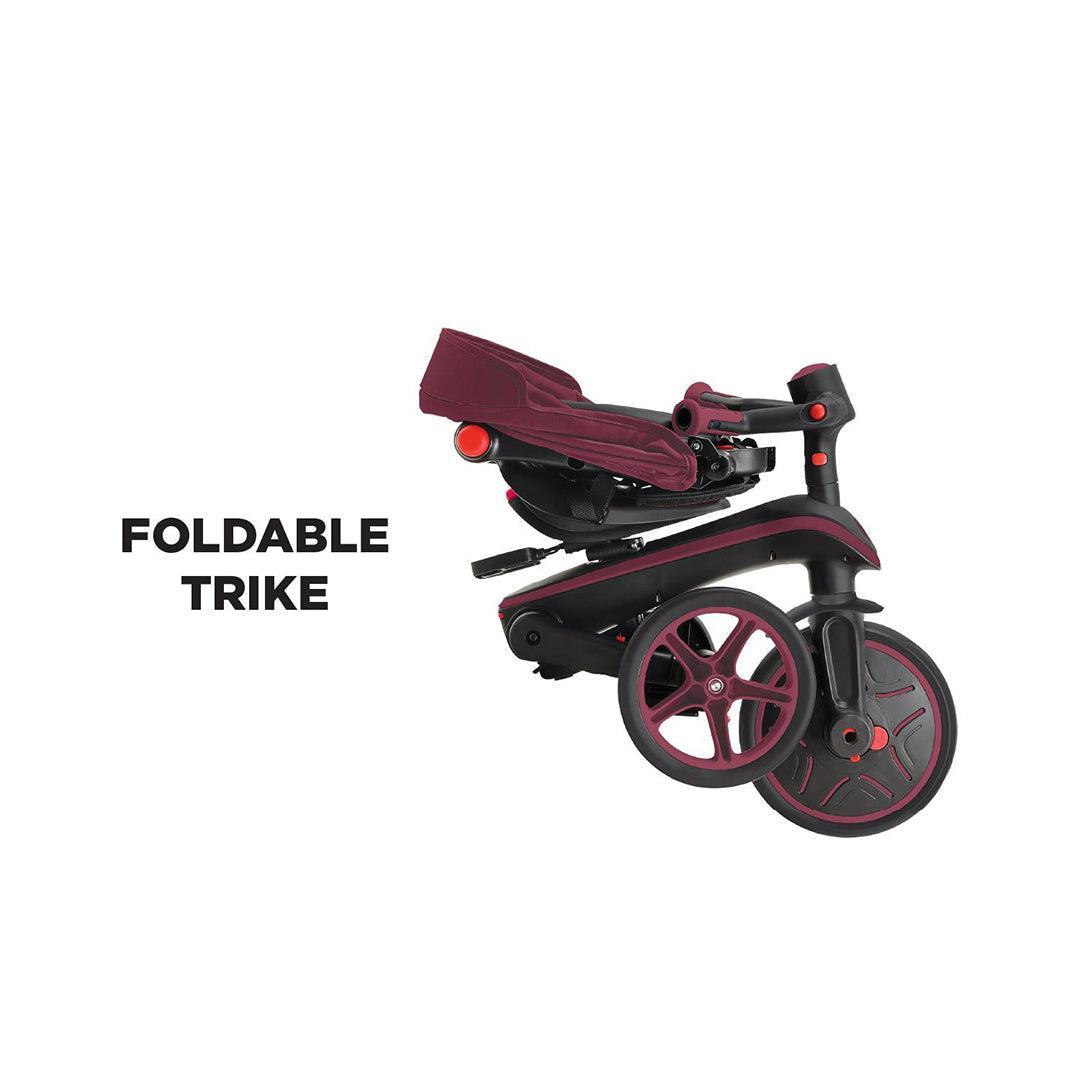 Globber Explorer Trike Foldable 4 in 1 - Burgundy-Bikes-Burgundy- | Natural Baby Shower