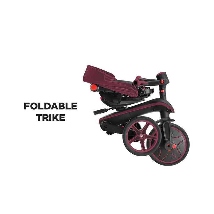 Globber Explorer Trike Foldable 4 in 1 - Burgundy-Bikes-Burgundy- | Natural Baby Shower