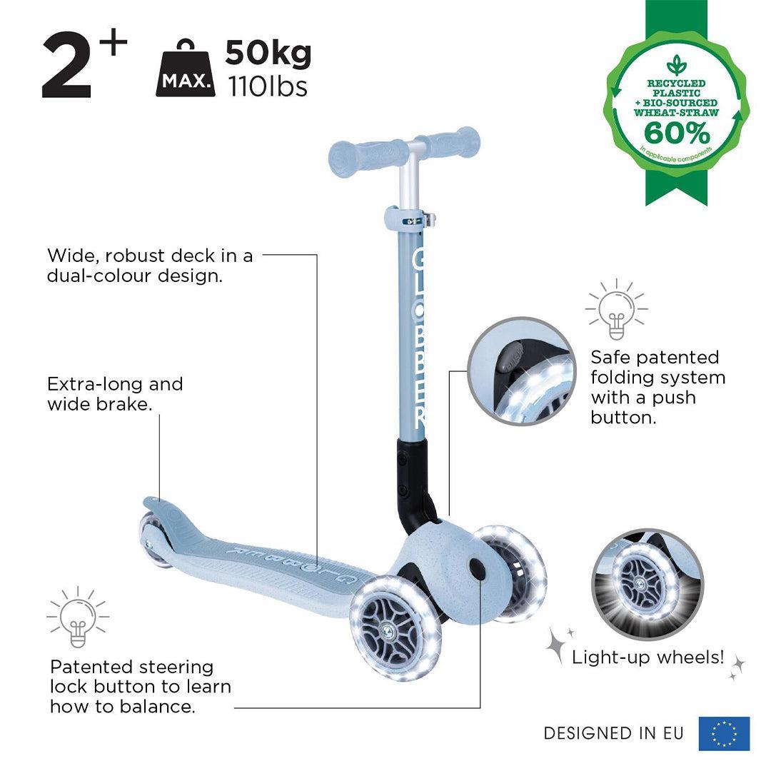 Globber Junior Foldable Lights Eco – Blueberry-Scooters-Blueberry- | Natural Baby Shower