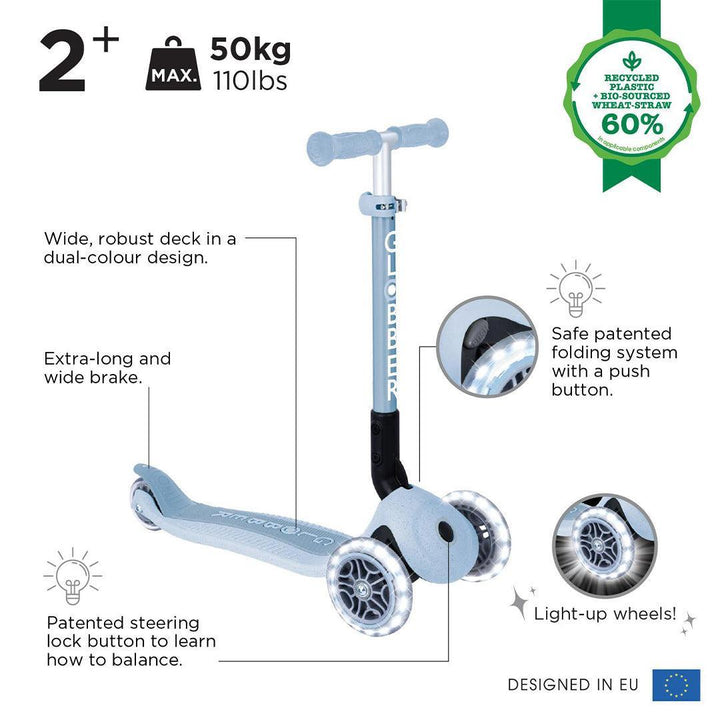 Globber Junior Foldable Lights Eco – Blueberry-Scooters-Blueberry- | Natural Baby Shower