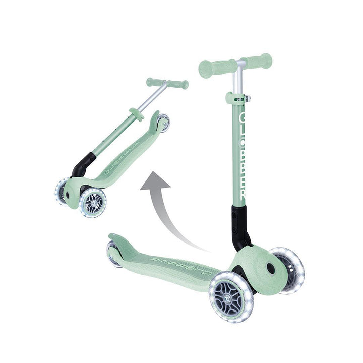 Globber Junior Foldable Lights Eco - Pistachio-Scooters-Pistachio- | Natural Baby Shower