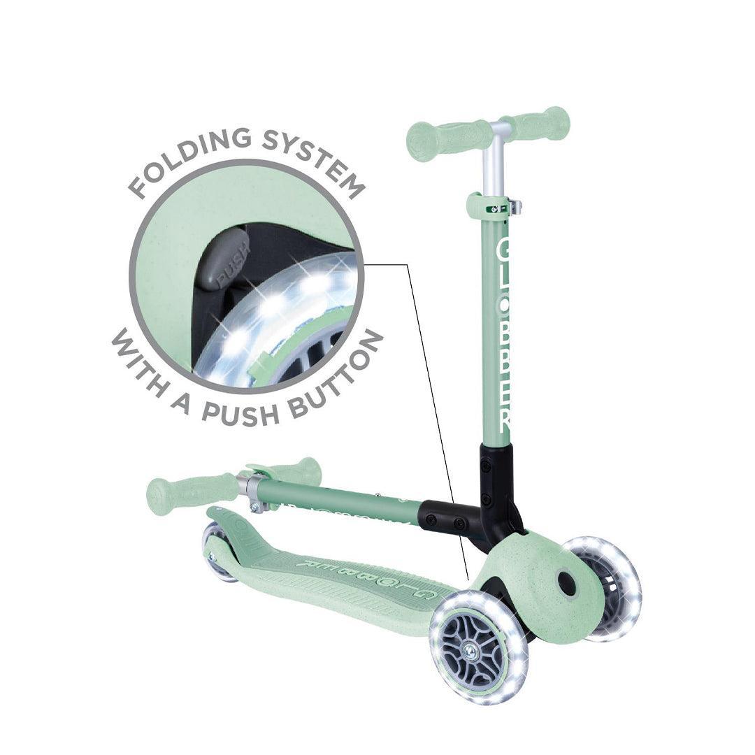 Globber Junior Foldable Lights Eco - Pistachio-Scooters-Pistachio- | Natural Baby Shower