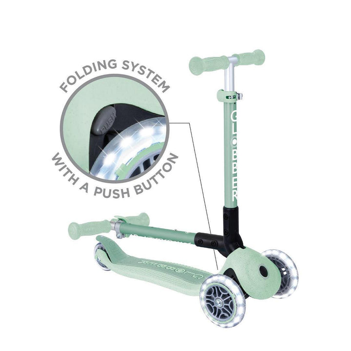 Globber Junior Foldable Lights Eco - Pistachio-Scooters-Pistachio- | Natural Baby Shower