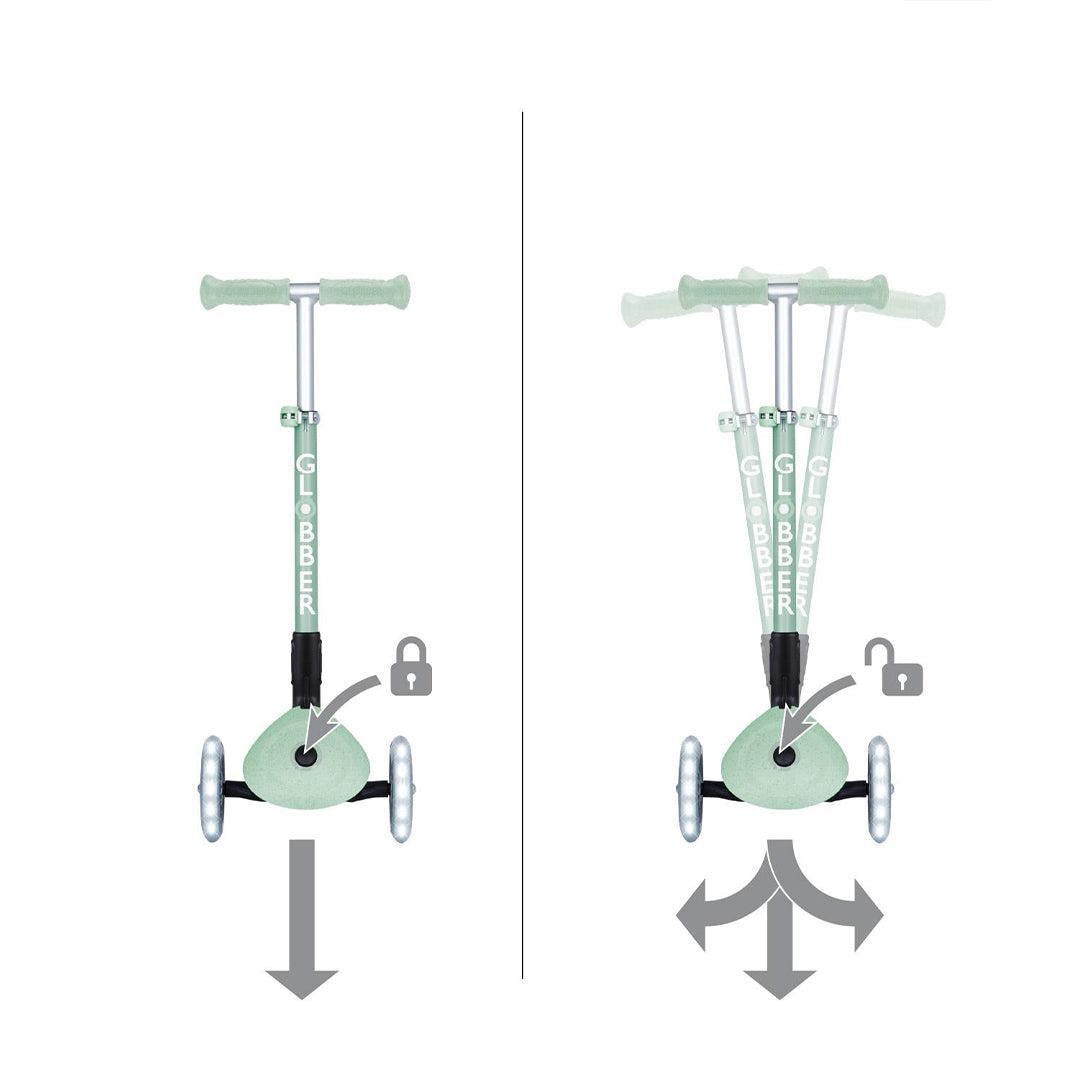 Globber Junior Foldable Lights Eco - Pistachio-Scooters-Pistachio- | Natural Baby Shower