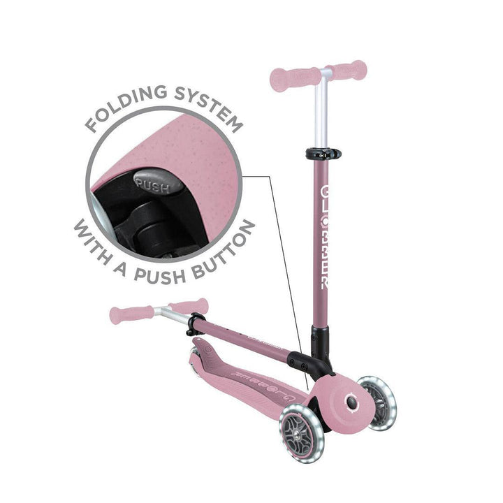 Globber Go Up Eco Active Lights Scooter - Berry-Scooters-Berry- | Natural Baby Shower