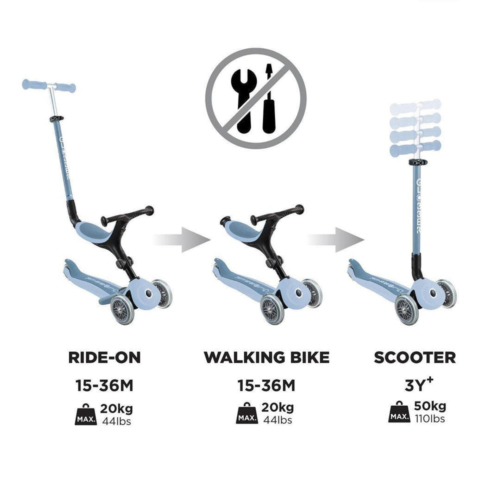 Globber Go Up Eco Active Lights Scooter - Blueberry-Scooters-Blueberry- | Natural Baby Shower