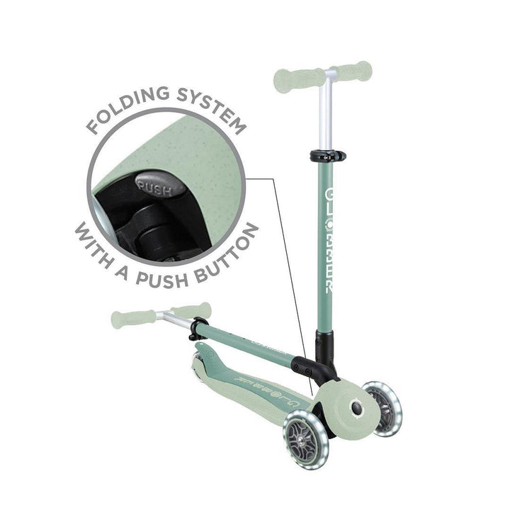 Globber Go Up Eco Active Lights Scooter - Pistachio-Scooters-Pistachio- | Natural Baby Shower