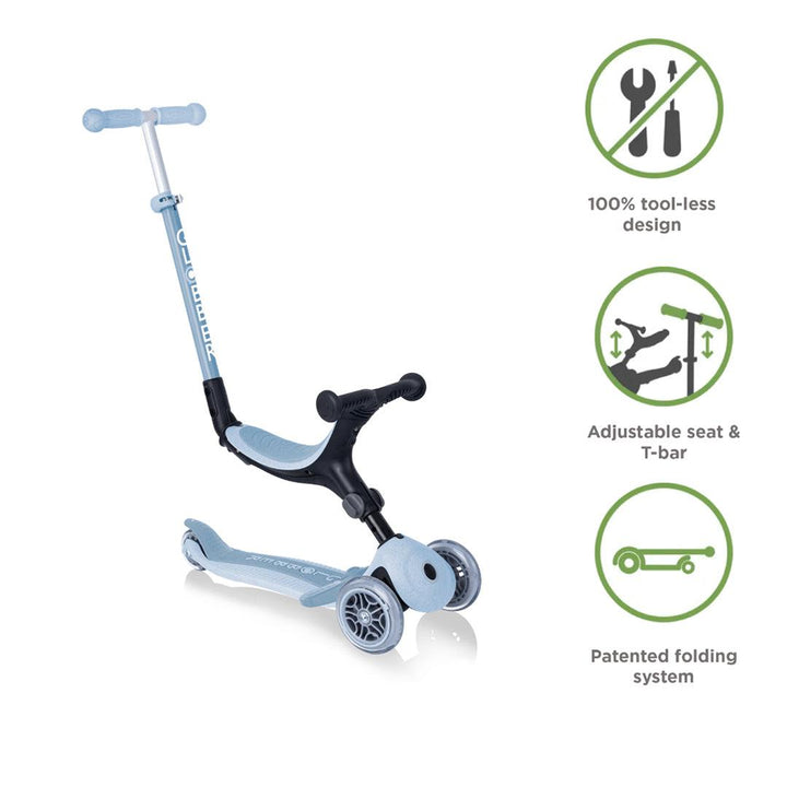 Globber Go Up Foldable Plus Eco Scooter - Blueberry-Scooters-Blueberry- | Natural Baby Shower