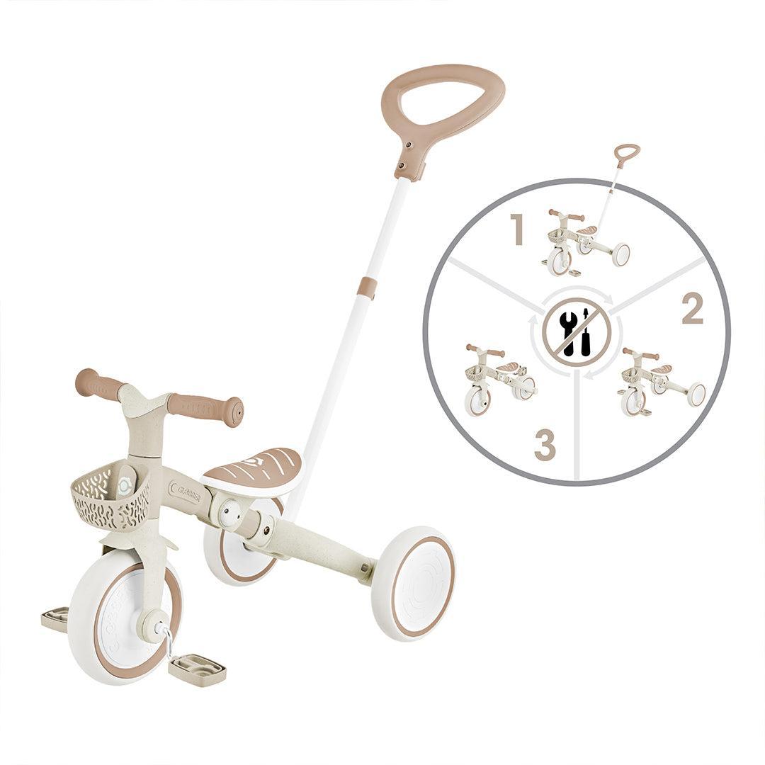 Globber Learning Trike 3 in 1 Plus Eco - Coconut-Trikes-Coconut-One Size | Natural Baby Shower