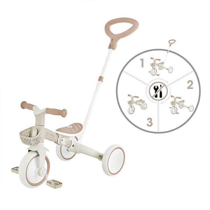Globber Learning Trike 3 in 1 Plus Eco - Coconut-Trikes-Coconut-One Size | Natural Baby Shower