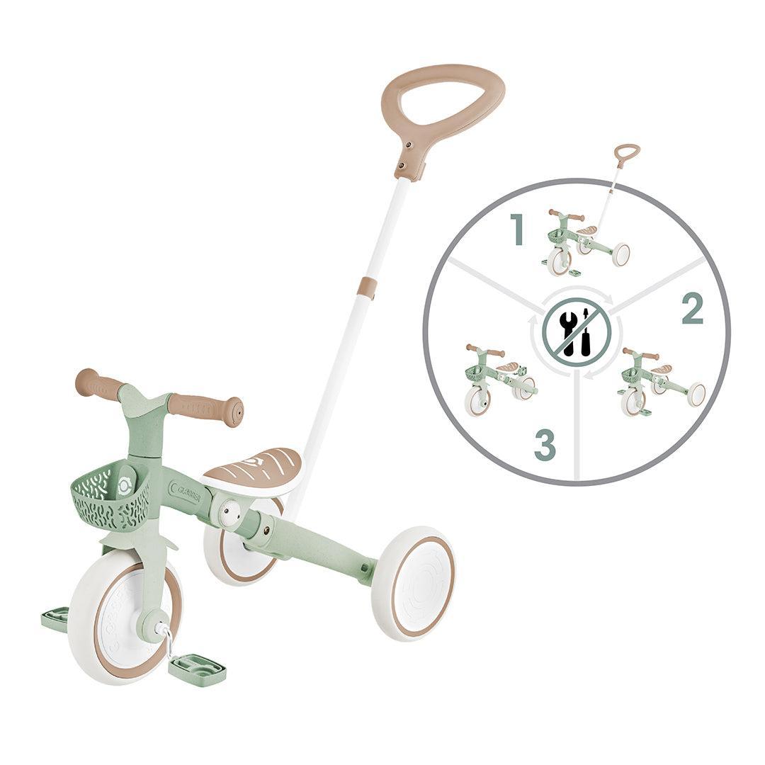 Globber Learning Trike 3 in 1 Plus Eco - Pistachio-Trikes-Pistachio-One Size | Natural Baby Shower