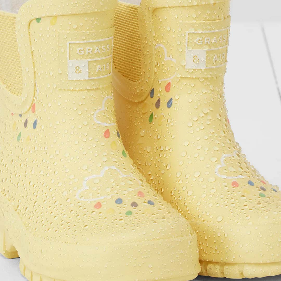 Grass & Air Shortie Chunk Adventure Boot with Bag - Buttermilk Yellow-Wellies-Buttermilk Yellow-UK 3 | Natural Baby Shower