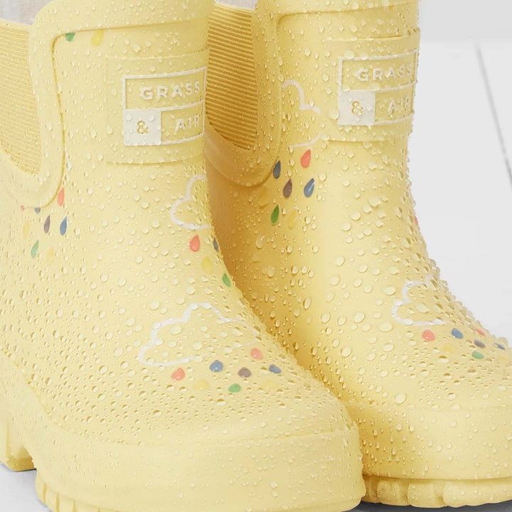 Grass & Air Shortie Chunk Adventure Boot with Bag - Buttermilk Yellow-Wellies-Buttermilk Yellow-UK 3 | Natural Baby Shower