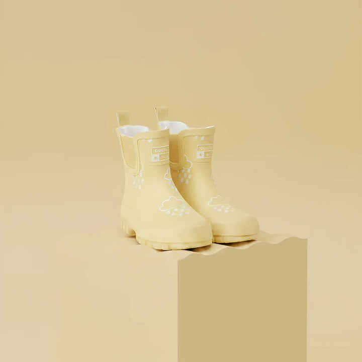 Grass & Air Shortie Chunk Adventure Boot with Bag - Buttermilk Yellow-Wellies-Buttermilk Yellow-UK 3 | Natural Baby Shower