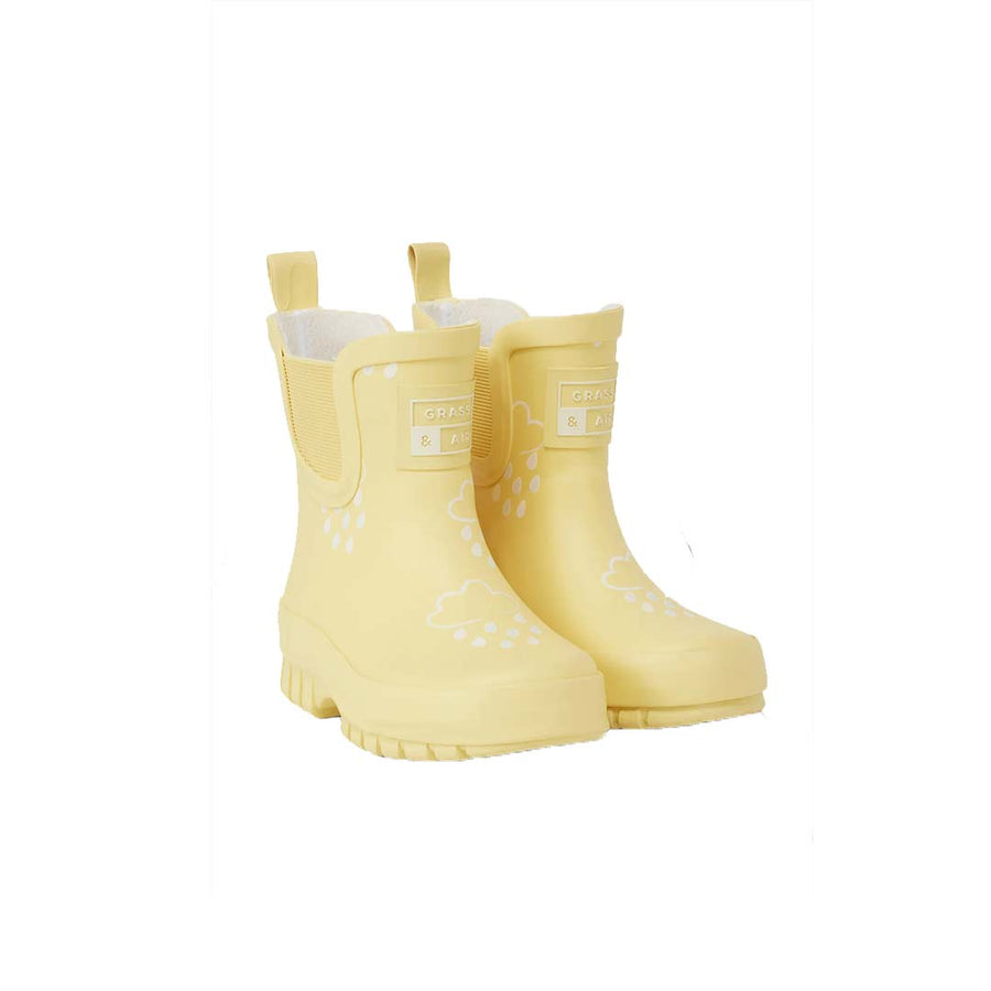 Grass & Air Shortie Chunk Adventure Boot with Bag - Buttermilk Yellow-Wellies-Buttermilk Yellow-UK 3 | Natural Baby Shower