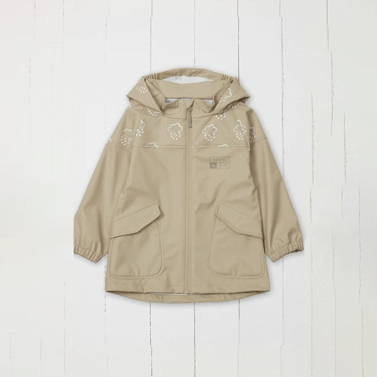 Grass & Air Colour Revealing Rain Jacket - Stone-Coats-Stone-12-18m | Natural Baby Shower