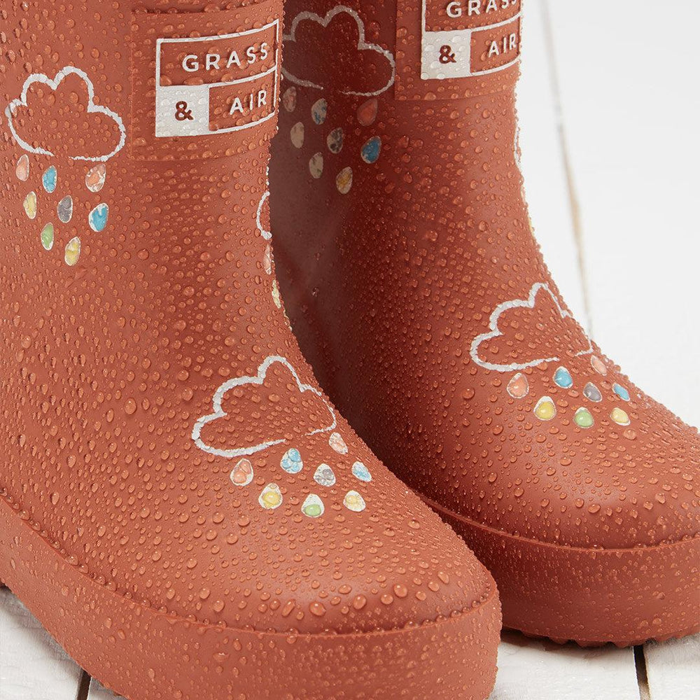 Grass & Air Colour-Revealing Wellies - Burnt Orange-Wellies-Burnt Orange-4 UK | Natural Baby Shower