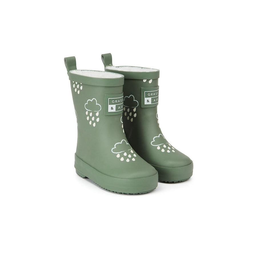 Grass & Air Colour-Revealing Wellies - Khaki Green-Wellies-Khaki Green-4 UK | Natural Baby Shower
