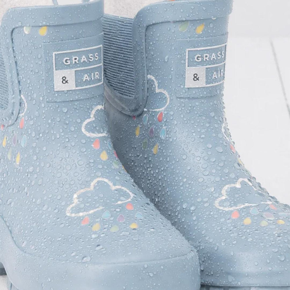 Grass & Air Shortie Chunk Adventure Boot with Bag - Powder Blue-Wellies-Powder Blue-UK 3 | Natural Baby Shower
