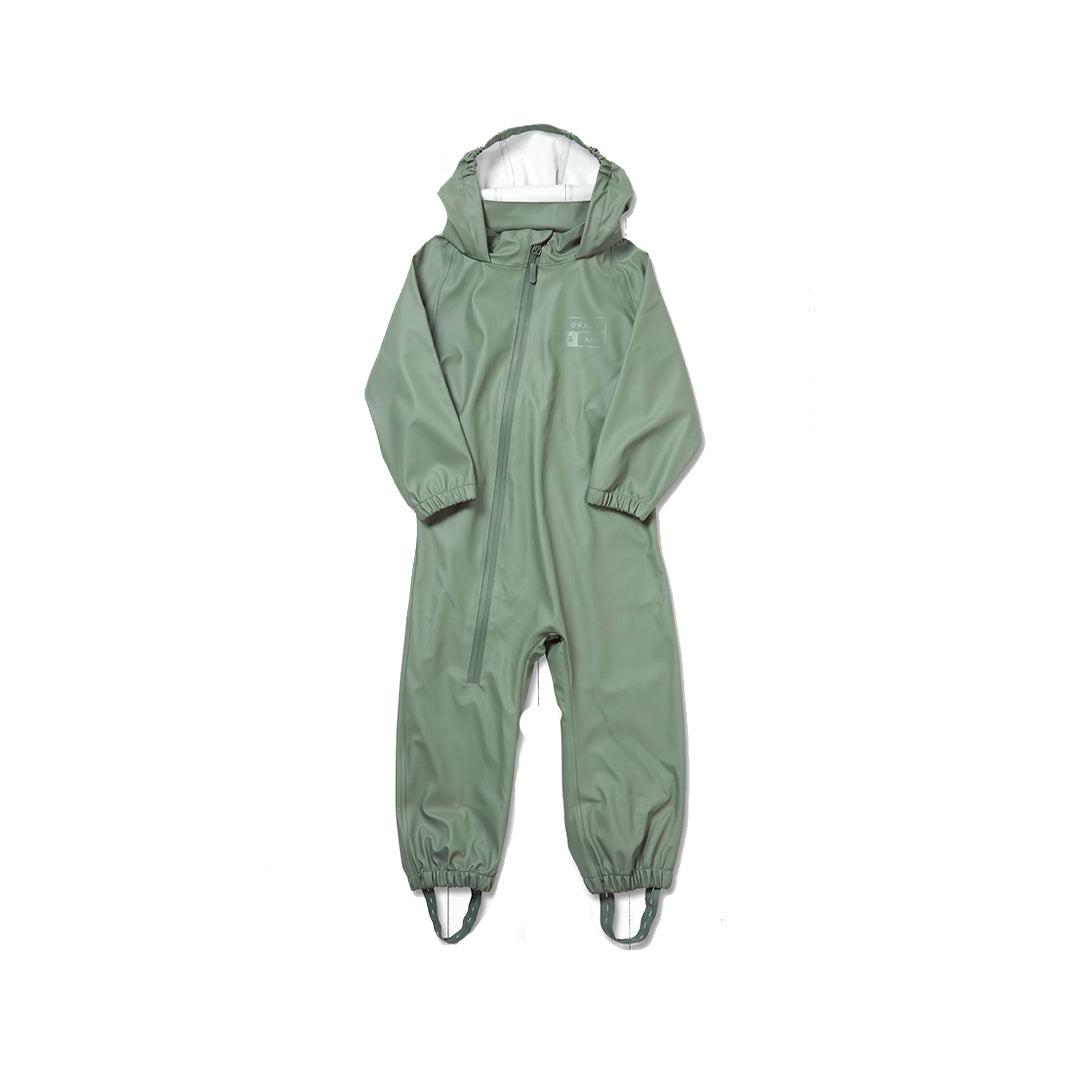 Grass & Air PU Puddlesuit - Khaki Green-Rainsuits + Sets-Khaki Green-9-12m | Natural Baby Shower