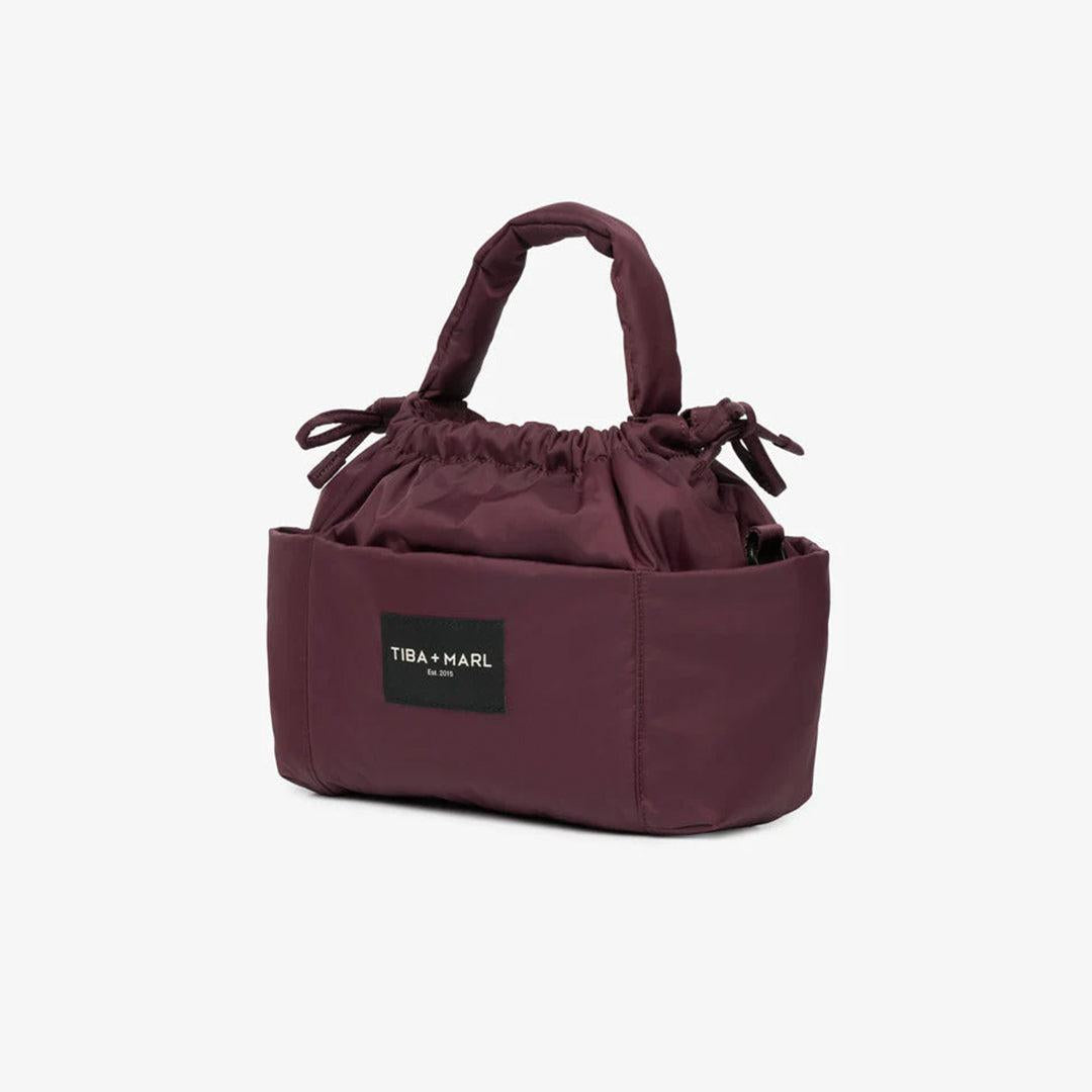 TIBA + MARL Mini Luna Drawstring Stroller Bag - Burgundy-Stroller Organisers-Burgundy- | Natural Baby Shower