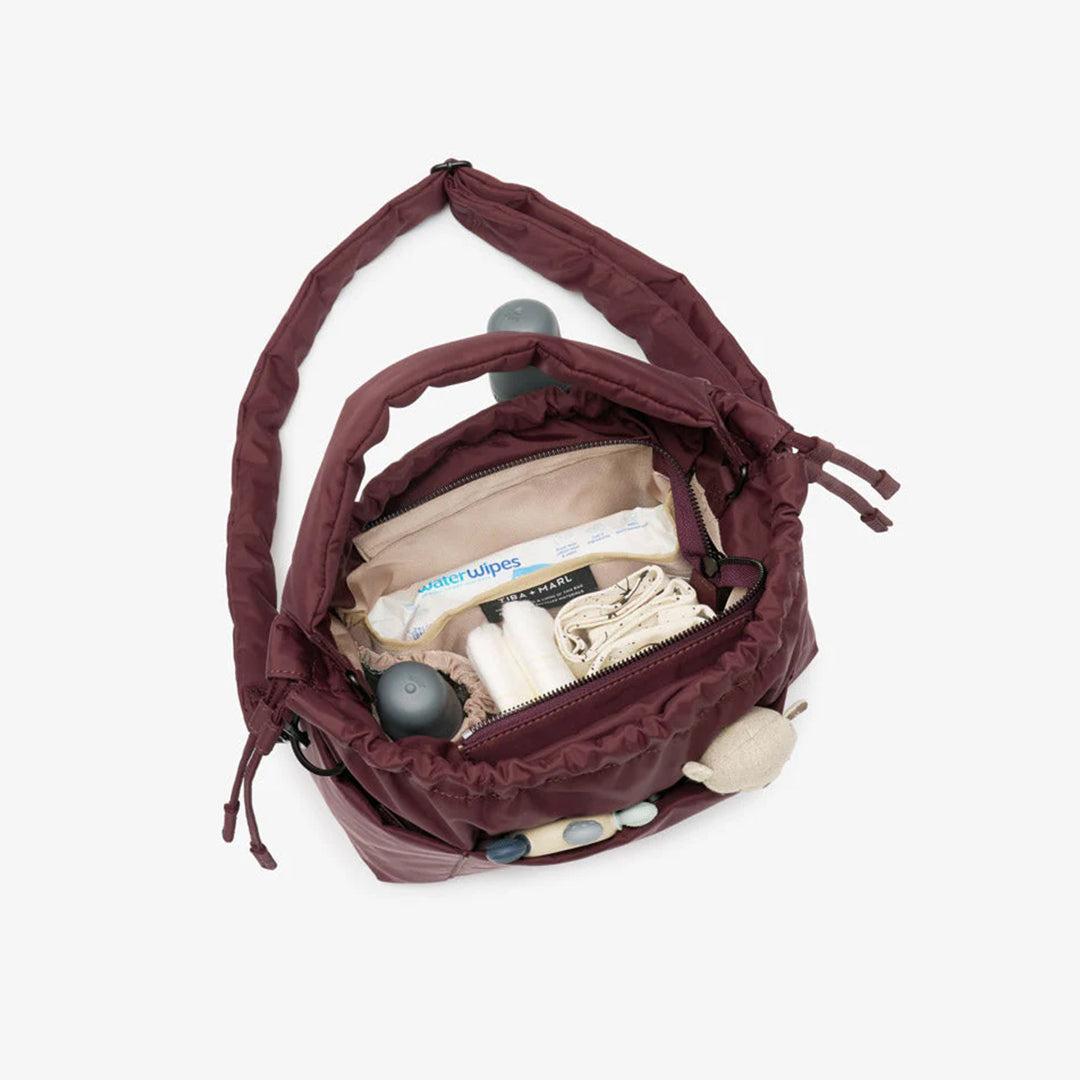 TIBA + MARL Mini Luna Drawstring Stroller Bag - Burgundy-Stroller Organisers-Burgundy- | Natural Baby Shower