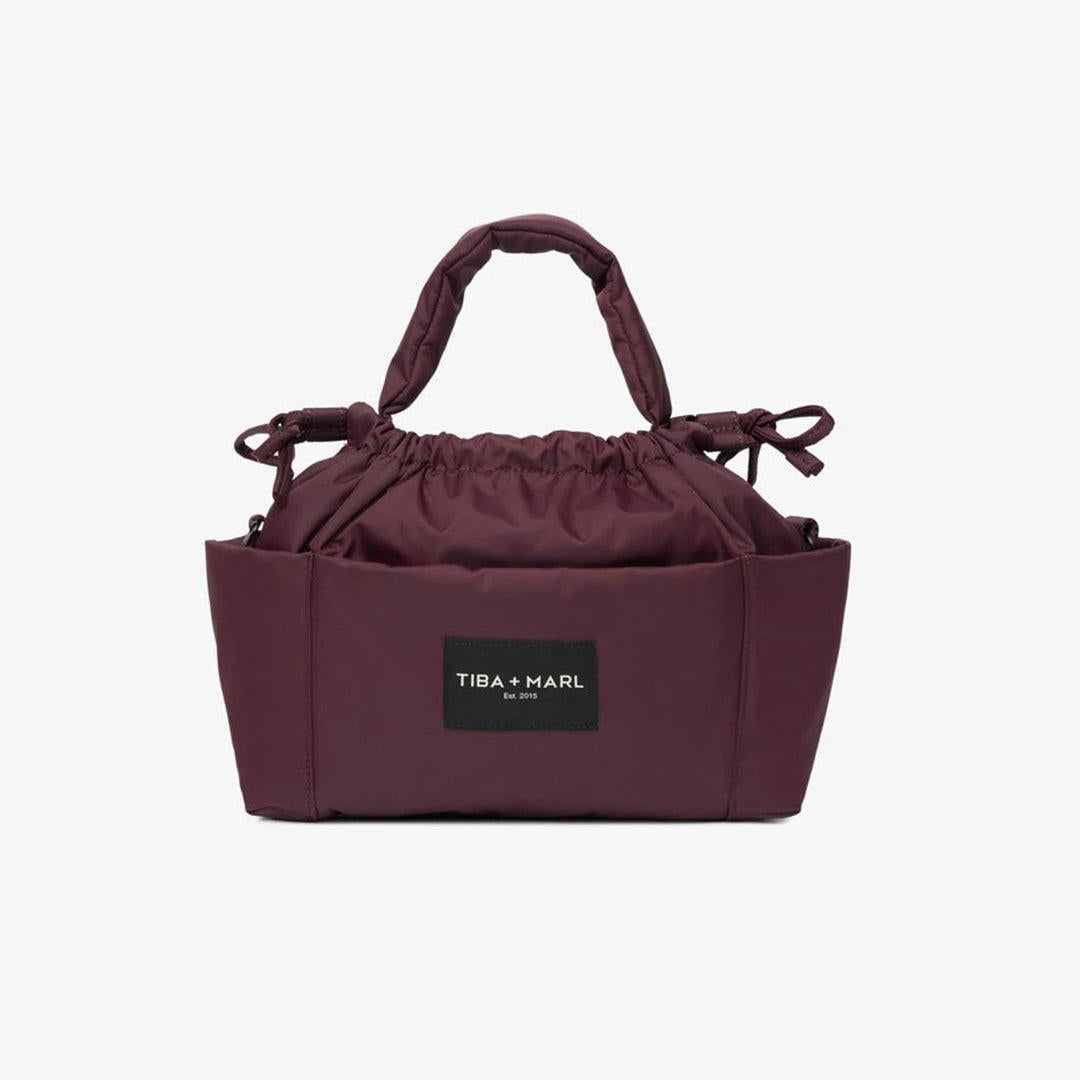 TIBA + MARL Mini Luna Drawstring Stroller Bag - Burgundy-Stroller Organisers-Burgundy- | Natural Baby Shower
