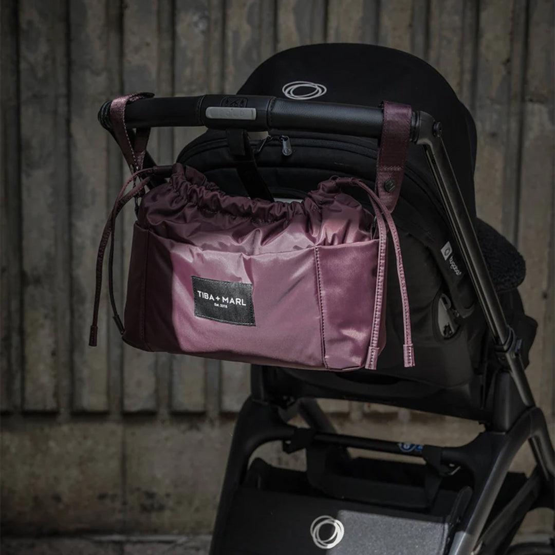 TIBA + MARL Mini Luna Drawstring Stroller Bag - Burgundy-Stroller Organisers-Burgundy- | Natural Baby Shower