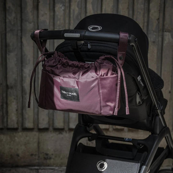 TIBA + MARL Mini Luna Drawstring Stroller Bag - Burgundy-Stroller Organisers-Burgundy- | Natural Baby Shower