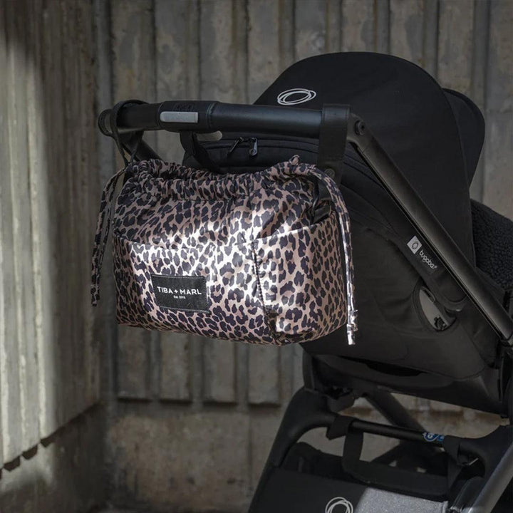 TIBA + MARL Mini Luna Drawstring Stroller Bag - Leopard-Stroller Organisers-Leopard- | Natural Baby Shower